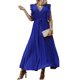thumbnail image 2 of SAYOO Vestidos Largos de Manga con Volantes con cinturón para Mujer Verano, Vestidos de Gasa Plisados con Cuello en V de Color Sólido Casual SAYOO casual, 2 of 7