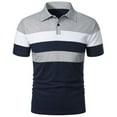 thumbnail image 1 of Chemise à Manches Courtes pour Hommes Trois Rayures Assorties Mode Transfrontalière Chemise à Col pour Hommes, 1 of 6