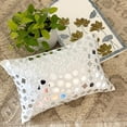thumbnail image 2 of The HomeCentric Designer White Pack of 2, 12"x22" (30x55 cm) Lumbar Pillow Cover, Silk Mirror Embroidery Oblong Pillow, Geometric Pattern Modern Style - Anayna White, 2 of 11