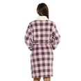 thumbnail image 2 of Just Love Women's Plush Velour Robe – Soft Hooded Bathrobe for Lounging and Relaxing (Pink / Charcoal, 3X), 2 of 4