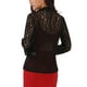 thumbnail image 5 of BLAZER DE LINO FLORAL PARA MUJER CON CUELLO DE SOLAPA Y UN BOTÓN, MANGA LARGA, CASUAL, TALLA XL, NEGRO, 5 of 6