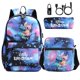 thumbnail image 1 of New Stitch 3Pcs USB Anti-theft Lock Boy Girl Kids School Book Bags Travel Backpack Shoulder Bag Pen Bag, 1 of 4