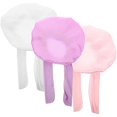 thumbnail image 4 of Hair Bonnets 3Pcs Kids Elastic Bonnet Sleep Caps Infants Assorted Color Comfortable Sleep Protection, 4 of 5