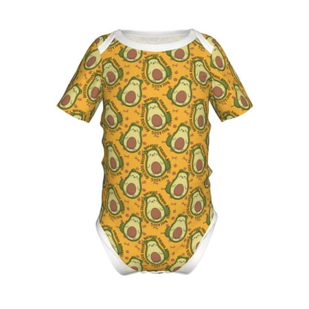 

Lukts Avocado Dog Print Baby Short Sleeve Romper Onesie for Newborn Baby Boys and Girls-12 Months