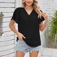 thumbnail image 5 of Tbopshirt Womens Tops,Women's Casual Fashion Summer T-Shirt Cutout Tunic Ruffle Sleeve Top Blouse, 5 of 5