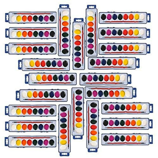 Neliblu Watercolor Paint Sets Bulk Set of 24 with 8 Washable Colors