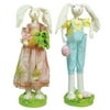Set of 2 Male and Female Multicolored Easter Rabbit Table Top Decorations 17"