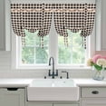 thumbnail image 4 of Western Texas Star Retro Tie Up Curtains for Windows, Balloon Window Shades, Country Vintage Black Beige Plaid Kitchen Window Treatments Roll Up Curtain for Basement/Nursery 52"x45", 4 of 8