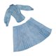 thumbnail image 3 of Conjunto de ropa para muñecas, elegante y moderno conjunto de falda larga y blusa para escala 1/6 Azul, 3 of 9