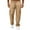 Khaki, variant on Men's Multi-Pocket Drawstring Work Pants, Fashion Casual Elastic Waist Cargo Trousers for Outdoor and Hiking,Army Green,L