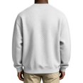 thumbnail image 6 of WIZUTIZ Men's Waffle Knit Crewneck Sweatshirt Drop Shoulder Oversized Long Sleeve Pullover Top For Fall Winter, 6 of 6