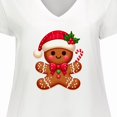 thumbnail image 4 of Inktastic Christmas Gingerbread Man Women's Plus Size V-Neck T-Shirt, 4 of 5