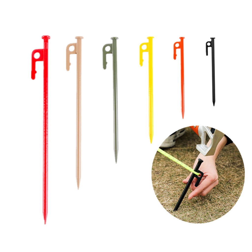 4 Pcs Lengthen Steel Tent Stakes Heavy Duty Beach Tent Peg Canopies Stakes