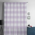 thumbnail image 5 of Plaid Purple Rural Style,Semi Sheer Curtains Drapes for Living Room,Bedroom,French Doors Window 108 Inches Long,Rural Abstract Geometric Lattice Rod Pocket Chiffon Curtain Drapery Voile Drape Panel, 5 of 6