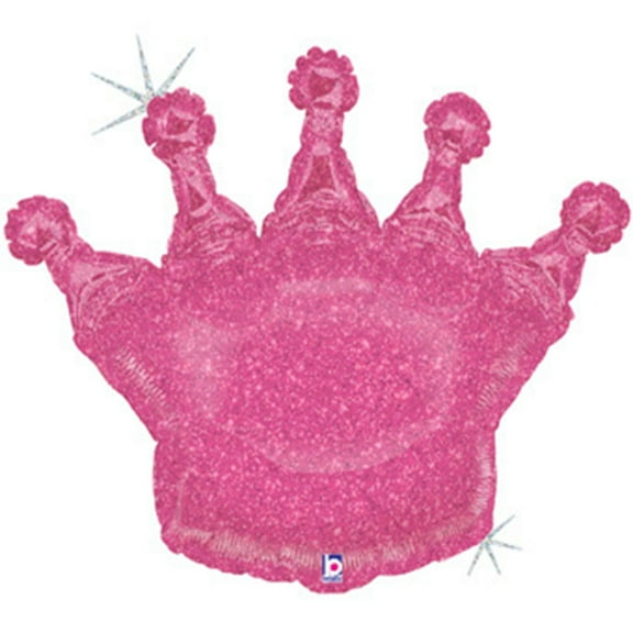 Loftus International B3-5685 36 in. Glittering Crown Pink Shape Balloon
