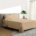 thumbnail image 1 of 600 TC Egyptian Cotton RV King Bed Sheet Set Include's - 18" inch Deep Fitted Sheet | 1 Flat Sheet | 2 Pillowcases | Taupe Solid, 1 of 7