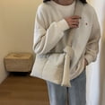 thumbnail image 2 of Bolso bandolera acolchado de nailon para mujer – Bolso cruzado de color liso para ir al trabajo, bolso pequeño de gran capacidad para guardar artículos esenciales diarios., 2 of 6