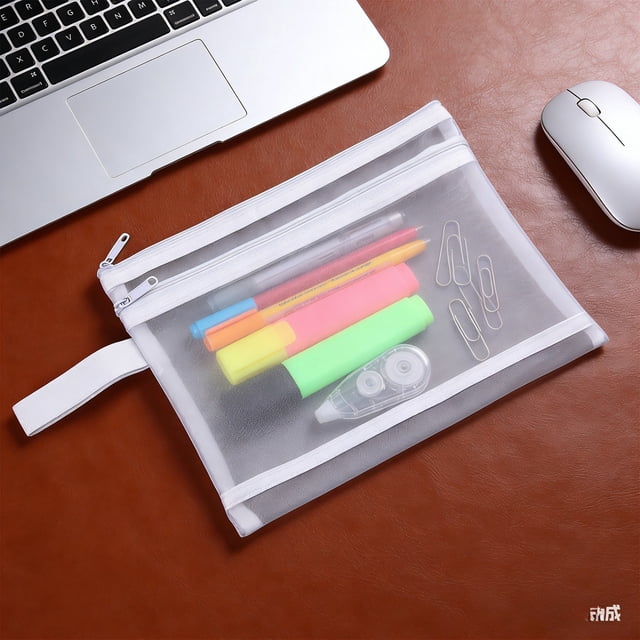 Contenedores de almacenamiento, bolsas de almacenamiento de malla transparente, bolsas de archivo portátiles, bolsas de almacenamiento multifuncionales de gran capacidad, estuches para lápices, bolsas