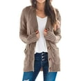 thumbnail image 1 of Kcodviy Sweaters Womens Open Sleeve Womens Full Length Winter Jacket Knit Boho Long Patchwork Sheer Cardigan for Women Coat Cardigan Pockets Front Wool Knit Cardigan Sweater, 1 of 5
