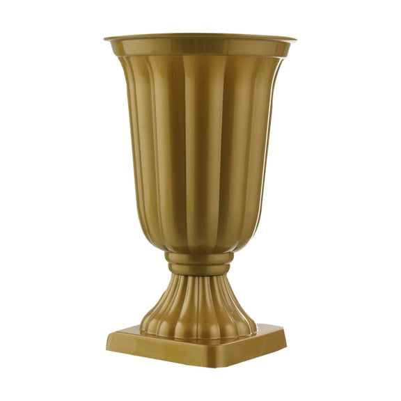 Grupo Mirandinha Large Decorative Plastic Flower Vase, Gold, Reusable Centerpiece for Parties and Home Decor