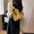 thumbnail image 4 of Bolso de mujer Bolso de hombro transparente con láser Bolso cuadrado de gelatina para axilas (Amarillo) Tmvgtek Para Estrenar, 4 of 6