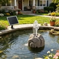 thumbnail image 3 of Outdoor Bird Bath with Solar for Garden Patio Yard Polyresin Design Attract, 3 of 6