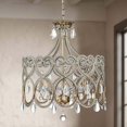thumbnail image 2 of RRTYO 5-Light Mid-Century Modern Vintage Luxury Drum Crystal Chandelier Round Candle Pendant Light for Living Room, 2 of 5