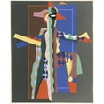 thumbnail image 2 of Georges Valmier 12x14 Black Ornate Wood Framed Double Matted Museum Art Print Titled: Decors and Colors Collection Pl.13 (1930), 2 of 5