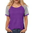 thumbnail image 5 of Camisas de Cuello de Tripulación de Manga Corta para las Mujeres Casual Cuello Redondo Top de Manga Corta Tejido Súper Suave para el Verano, 5 of 5
