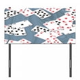 thumbnail image 3 of Casino Headboard, Abstract Background with Playing Cards Metropolitan Tourist Attractions, Upholstered Decorative Metal Bed Headboard with Memory Foam, Twin Size, Slate Blue Red Black, by Ambesonne, 3 of 4