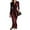 Wine, variant on Women's Dress Long Sleeve Solid Color Tie Waist Classic Elegant Midi Dress for Office Commuting Spring Fall,Black,L