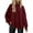 Wine Red, variant on MOSHU Crewneck Sweaters for Women Drop Shoulder Long Sleeve Tops Side Slit Oversized Pullover Sweaters