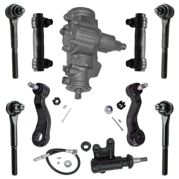 Detroit Axle - 4WD Power Steering Gear Box Tie Rods Idler & Pitman Arms Replacement for Chevy GMC K1500 K2500 Tahoe Fits select: 1997-1999 CHEVROLET TAHOE K1500, 1993-1996 CHEVROLET GMT-400 K1500