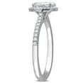 thumbnail image 4 of Created Forever Women's 1 CT Oval & Round - cut Lab-Created Diamond 14kt White Gold Halo Engagement Ring, 4 of 9