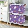 thumbnail image 2 of Yayeee Foldable Storage Basket for Shelves with Handles Waterproof Cloth Bins, Halloween Purple Ghosts, 2 of 7