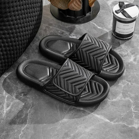 

CoCopeaunt Summer Non-slip Soft EVA Womens Slippers New Men s Beach Flip Flops Slide Bathroom Slippers Slide Thick Platform Sandals
