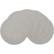 Napperons de table ronds en tissu tressé ronds lavables (gris, 6)