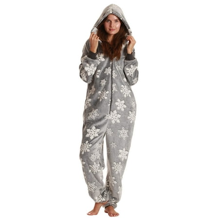 

Just Love Adult Onesie / Pajamas (Shaggy Snowflake - Grey Large)