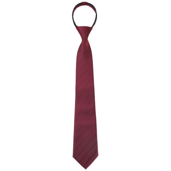 Corbata ajustable con cremallera INSPIRE CHIC para hombres, color rojo vino - 2, 18.9" × 3.2"