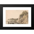 thumbnail image 2 of Petrus Johannes Schotel 18x12 Black Modern Framed Museum Art Print Titled - Rocky River Bank, with a Few Houses in the Background (1818 - 1865), 2 of 5