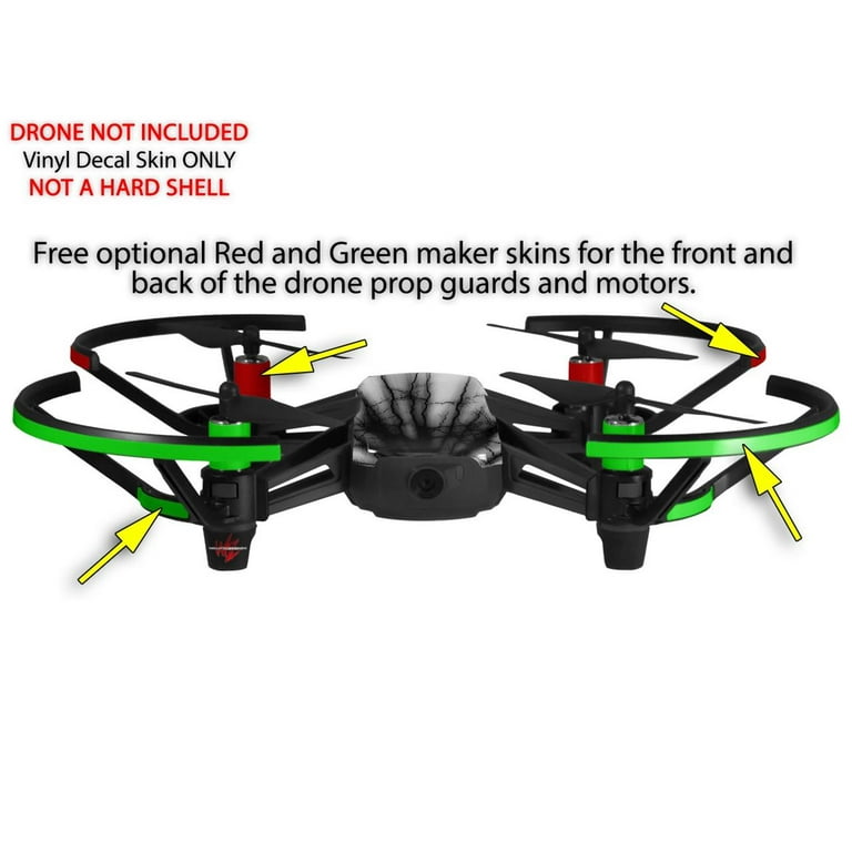 Skin Decal Wrap 2 Pack for DJI Ryze Tello Drone Lightning Black