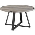 thumbnail image 2 of Walker Edison Table Basse Ronde en Métal avec Table Basse, Industriel Urbain Rustique, Noir, 2 of 2