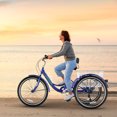 thumbnail image 3 of Lilypelle Adult Tricycles 7 Speed 20/24/26 Inch Three Wheel Bike Cruiser Trike with Low-Step Through Frame/Large Basket for Men, Women, Seniors, 3 of 10