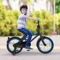 thumbnail image 3 of Costway Bicicleta para niños con sillín ajustable, manillar, ruedas de entrenamiento extraíbles, freno de mano, color negro, 3 of 3