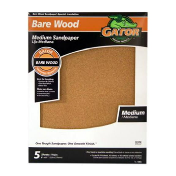 Gator Grit 4463 Sandpaper, Garnet Medium 100-Grit, 9 x 11-In., 5-Pk. - Quantity 10