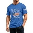 thumbnail image 4 of Homeyce 250th Anniversary Usa Shirt Men Short Sleeve American Flag Graphic Shirts 4th Of July Independence Day Shirt Crew Neck Us 250th Anniversary 1776-2026 Patriotic Tee Tops,Blue S, 4 of 6