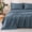 Flint Stone Blue, variant on Sonive Hotel Collection Minimalist Bedding Set Queen Size Black, 4 Pcs Lightweight Breathable Embroidered Sheets and Pillowcases All-Season