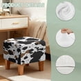 thumbnail image 7 of SCRAWLGOD Cow Print Black Brown White Ottoman Cover Square Stretch Ottoman Slipcovers Soft Storage Foot Rest Cover with Nonslip Elastic Bottom for Living Room Decor, 7 of 7