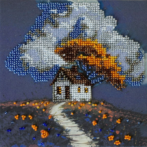 Mini Bead embroidery kit - Cottage Beneath the Clouds AM-263