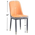 thumbnail image 7 of PU Dining Chair Set of 4, Upholstered Kitchen Chair with Back and Iron Metal Gold Plated Legs, Modern Accent Dining Chairs Side Chair for Living Room Dining Room Kitchen, Orange, 7 of 7